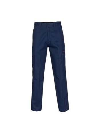 Middle Weight Cotton Double Slant Cargo Pants in Navy