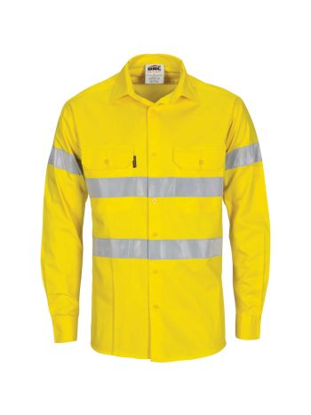 DNC HiVis Cool-Breeze Cotton Shirt with Generic R-Tape - Long sleeve 3967