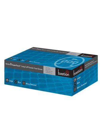 Bastion Nitrile Super Touch Long Cuff Powder Free Mirco Textured Gloves 100/box - 10box/carton