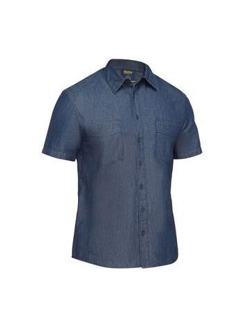 Men's Short Sleeve Denim Work Shirt