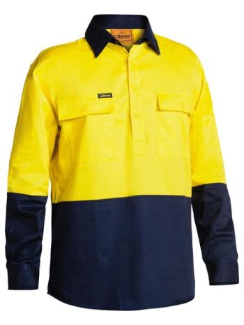 Bisley Hi Vis Closed Front Drill Shirt BSC6267