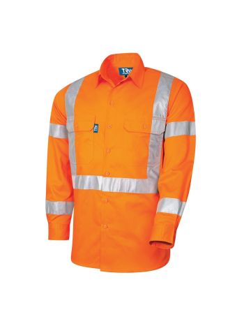 Tru Workwear Midweight Hi-Vis Cotton Drill Jacket With Reflective Tape DS1166T5