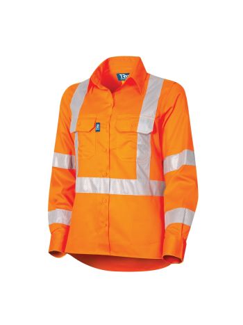 Tru Workwear NSW Rail Lightweight Vented L-S Hi-Vis Drill Shirt With Reflective Tape