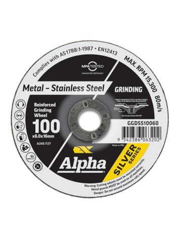 Grinding Disc 100 x 6mm Stainless Silver Series Bulk