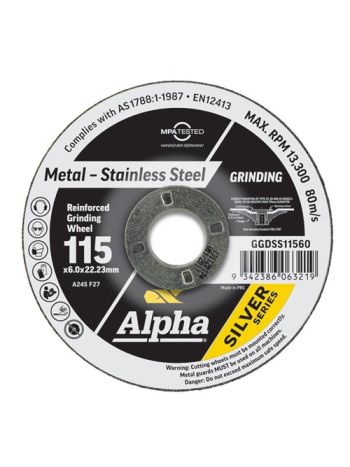Grinding Disc 115 x 6mm Stainless Silver Series Bulk