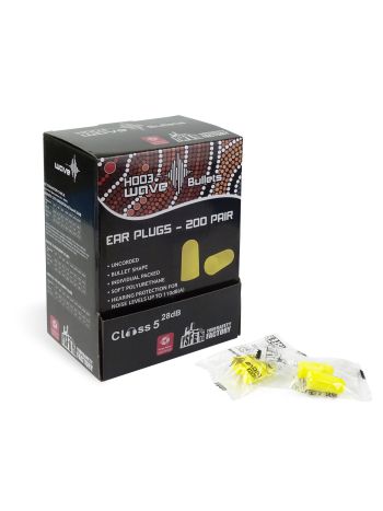 YSF Wave Bullet Earplugs Yellow Uncorded 200/box