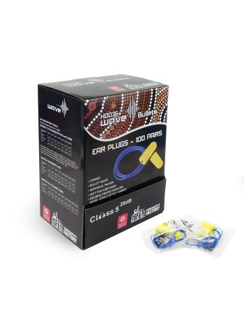 YSF Wave Bullet Ear Plugs Yellow Corded 100/box-BOX