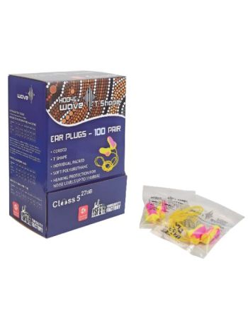 Wave Corded T Shape Earplugs (SLC80 27dB) 100 box
