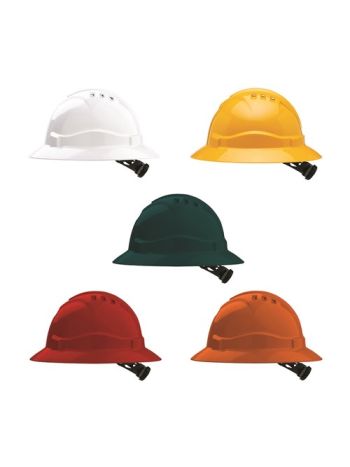 V6 HARD HAT VENTED FULL BRIM RATCHET HARNESS