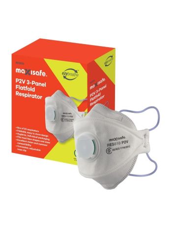 P2 3-Panel Flat fold Respirator with valve, box 20