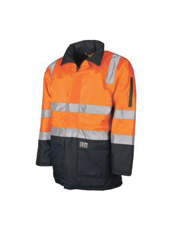 Tru Workwear Quilted Rain Jacket With Reflective Tape
