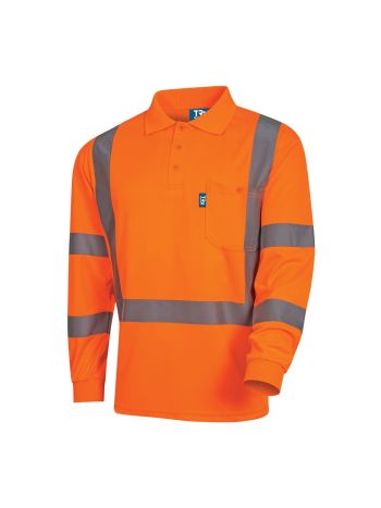 Tru Workwear Mircomesh LS Hi-Vis Polo NSW Rail Shirt With Perforated Reflective Tape