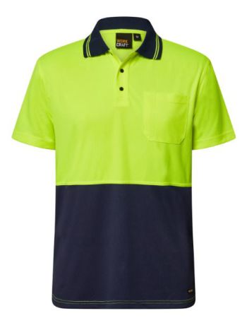 Workcraft Hi Vis Short Sleeve Micromesh Polo with Pocket