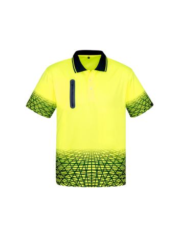 Syzmik Mens Hi Vis Tracks Short Sleeve Polo