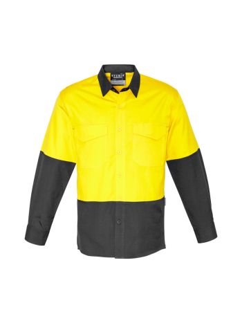 Syzmik Mens Rugged Cooling Hi Vis Long Sleeve Shirt