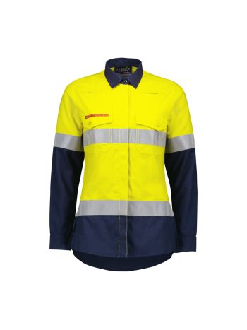 Womens Orange Flame Lightweight Ripstop Taped Shirt