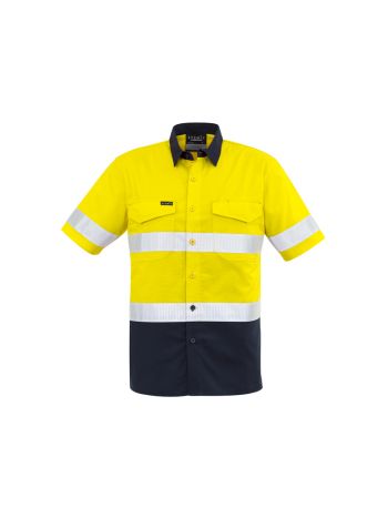 Syzmik Mens Rugged Cooling HI Vis Taped Short Sleeve Shirt